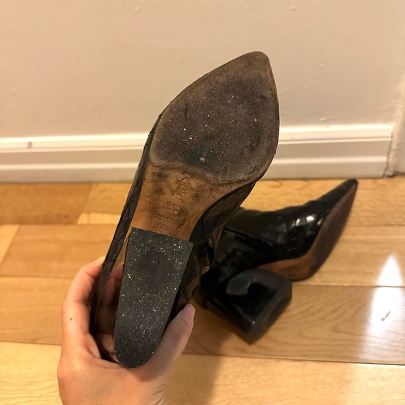 Tibi Black Croc Embossed Booties - Picture 9 of 10
